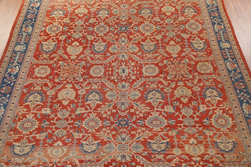 Pre-1900 Antique Vegetable Dye Sultanabad Ziegler Palace Size Rug 14x17 Carpet gallery