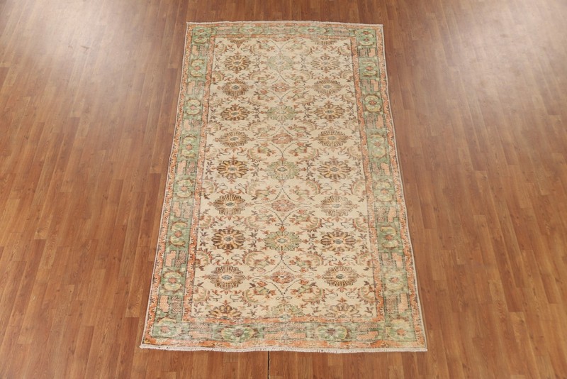 Distressed Vintage Wool Sparta Turkish Area Rug 5x9 Handmade Traditional Carpet gallery