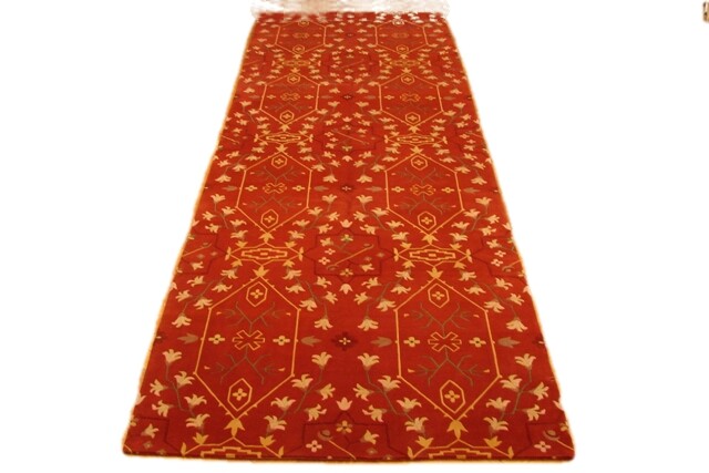 4x12' Vivid & Velvety Red Yak Wool High End Red Tibetan Wool & Silk Rug