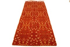 4×12′ Vivid & Velvety Red Yak Wool High End Red Tibetan Wool & Silk Rug