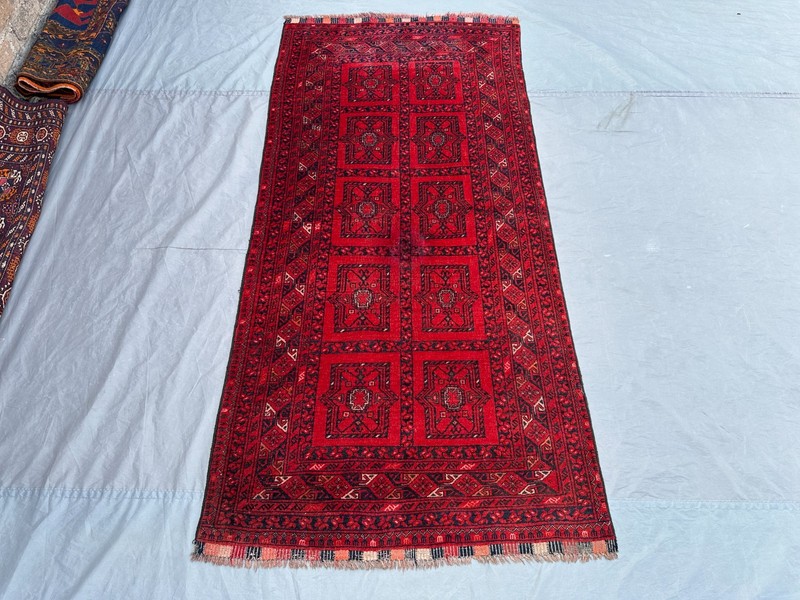 3'2x6'8 ft Antique Turkmen Ersari Rug Hand Knotted Low Pile Tribal Wool Carpet gallery