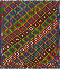 Vintage Hand Woven Area Rug 7’0″ x 8’6″ Traditional Wool Oriental Carpet