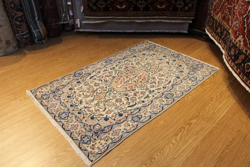 Handmade Hand Knotted Fine Quality Nain beige, Blue, Cream, Brown Color Rug gallery