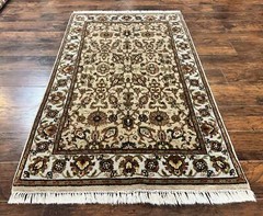 Pak Per’sian Rug 4×6, Floral Allover Vintage Oriental Carpet, Handmade Wool Rug