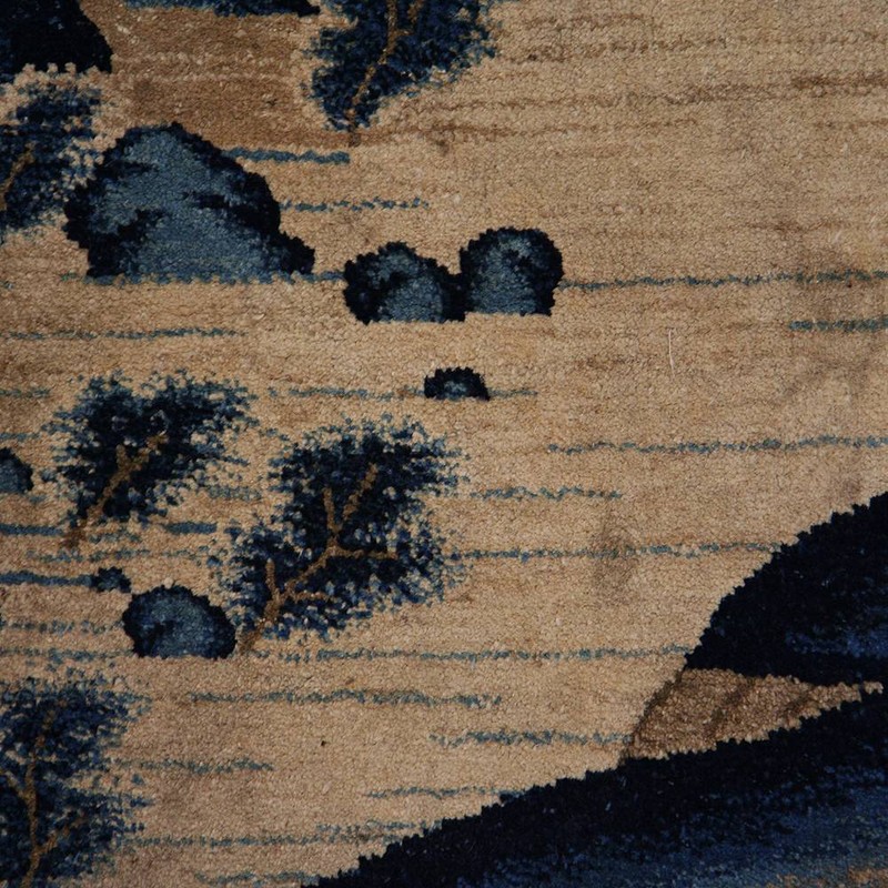 ANTIQUE MONGOLIAN WOOL PILE RUG LANDSCAPE CARPETS LATE 19TH C. gallery