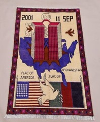 Handmade Afghan Tribal Historical 9/11 War Rug Area History War Rug 120×80 Cm