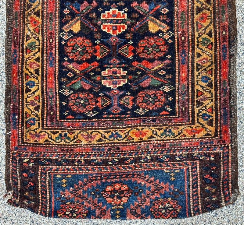 Antique Farahan Saddle Bag 2x4 Double Bagface Tribal Hand Knotted Wool Rug 1900s gallery