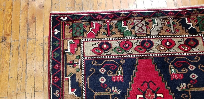 Antique Cr1930-1939s Multi-Colored Wool Pile Tribal Rug 4'x8'3" gallery