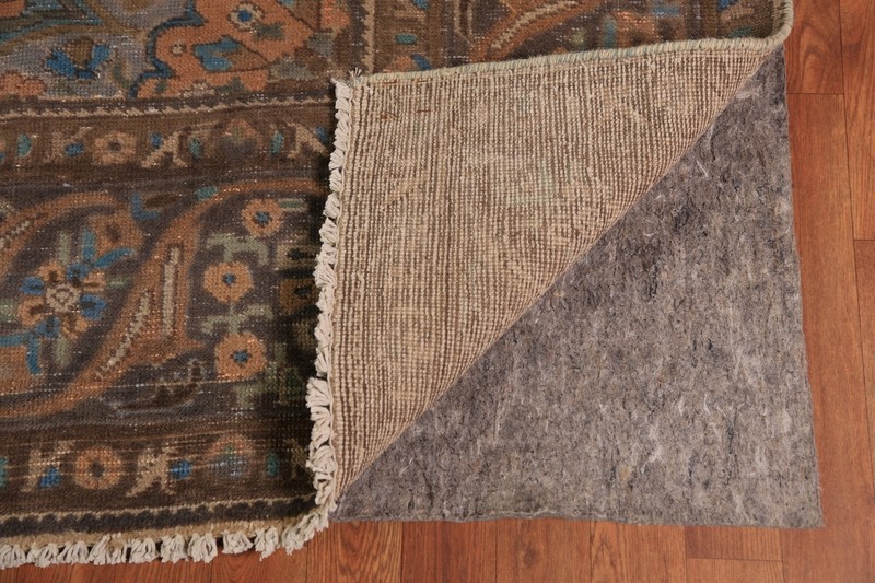 Semi-Antique Medallion Handmade Orange Wool Tebriz Room Size Rug 10x13 Carpet gallery