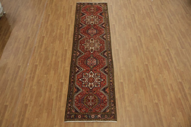 Traditional Runner Rug Handmade Wool with Intricate Patterns and Warm Hues 4x13 gallery