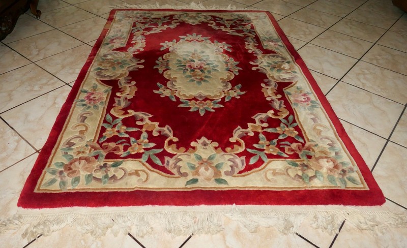 1950s Chinese Hand Knotted Aubusson Sculptured Peking Area Rug 6'10"L x 4'1.5"W gallery