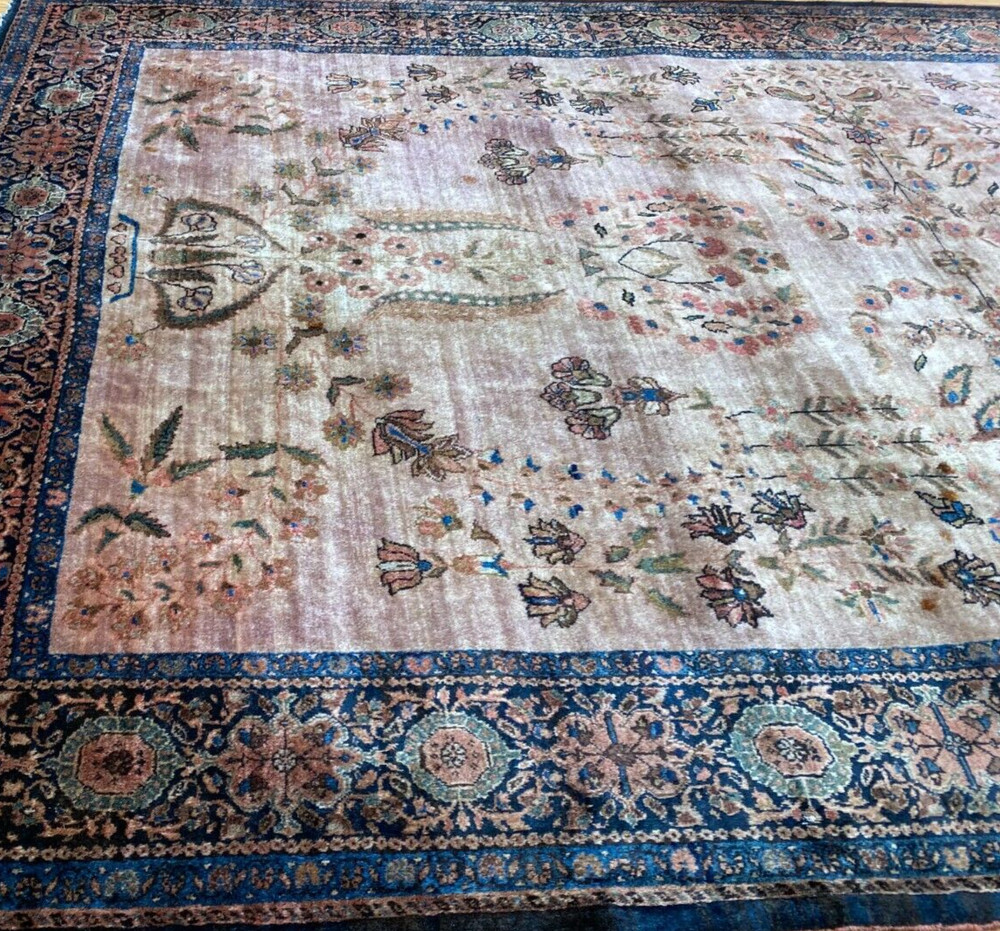 ANTIQUE SAROUKK HAND-KNOTTED UNIQUE WOOL ORIENTAL RUG 4' x 6'7"