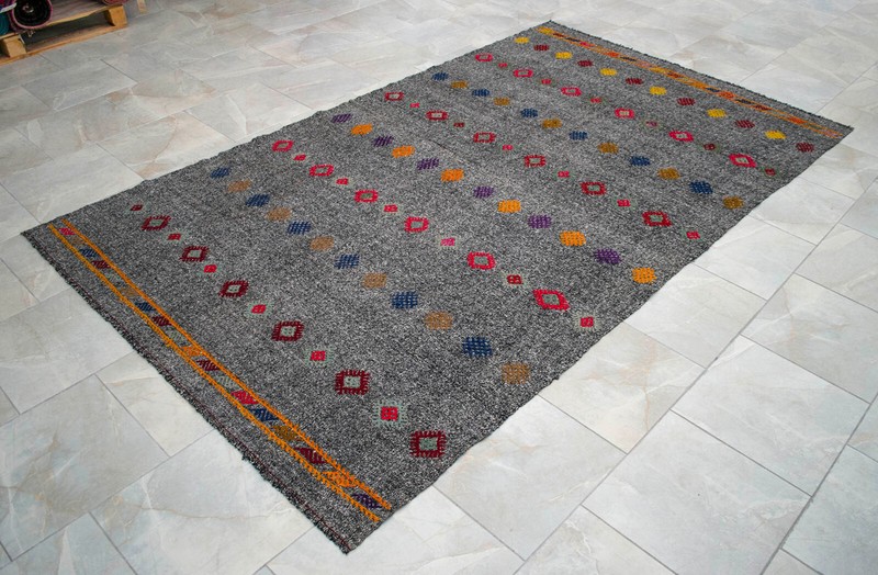 Turkish Rug, Kilim Rug, Handmade Rug, Boho Rug, Large Rug, Vintage Rug, 6x9 Rug gallery