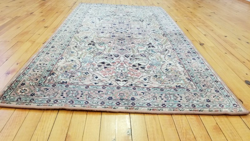 Primitive Vintage 1939-1950's Natural Dye 3'2"× 5'9" Wool Pile Bunyan Rug gallery