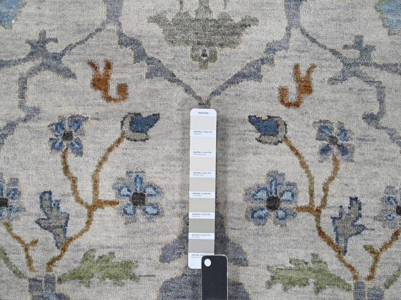 12'x18'Gray, Hand Knotted, Angora Oushak With All Over Design, Dense Weave, Rug gallery