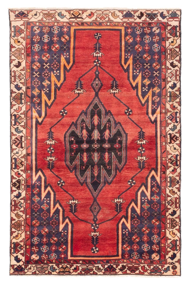 Vintage Oriental Hand-Knotted Carpet 4'3" x 6'7" Traditional Wool Area Rug