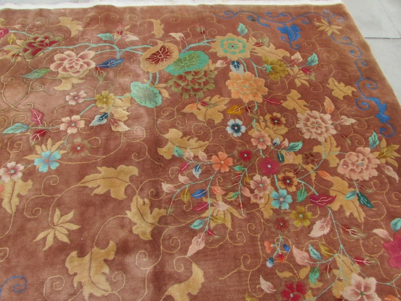 Antique Hand Made Art Deco Chinese Carpet Brown Wool Large Carpet 480x360cm gallery