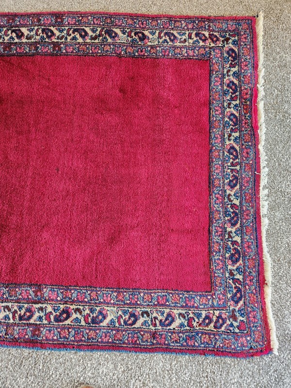 Antique 1930s Khorasson Rug, Cranberry Red, 43" x 69" gallery