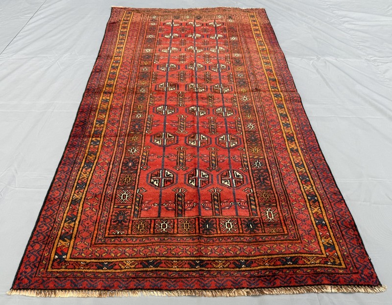 Red Antique Afghan Bokhara Rug 4x6 Fine Handmade Persian Style Oriental Carpet gallery
