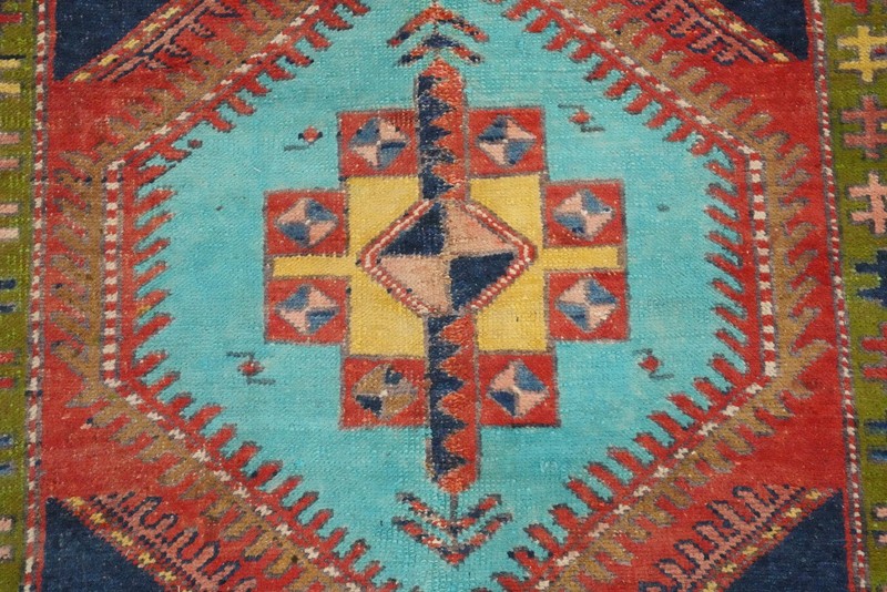 Vintage Geometric Rust Wool Hand-knotted 10 ft Runner Rug Tribal Carpet 4x10 gallery