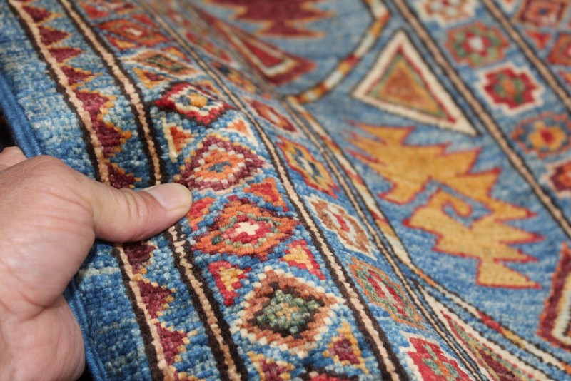 12' x 9' Top Quality Handmade Hand Knotted made of Natural Wool Light Blue Color gallery