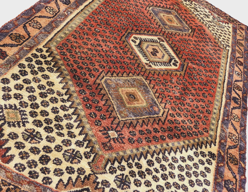 4'9"x3'4" ANTIQUE HAND KNOTTED PERSAN CAUCASIAN KAZAK SERAPE TRIBAL WOOL RUG gallery