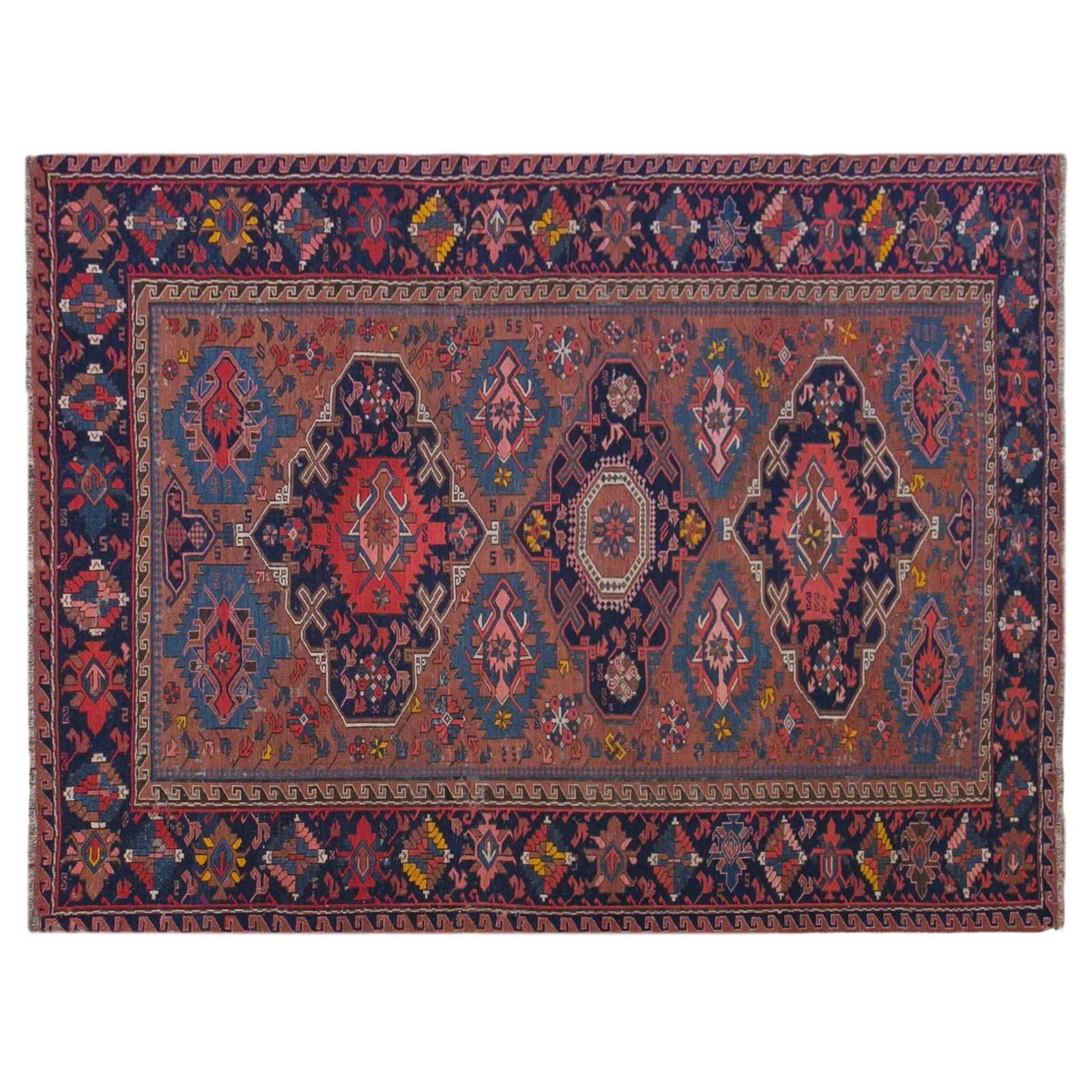 100+ Year Old Soumak Rug, Antique Caucasian Kilim, 156 x 210 cm, 5'1" x 6'11" gallery