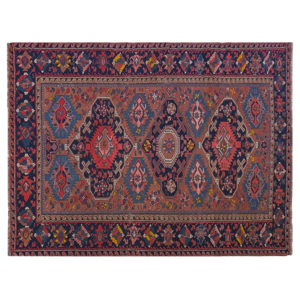 100+ Year Old Soumak Rug, Antique Caucasian Kilim, 156 x 210 cm, 5'1" x 6'11"