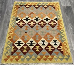 Vintage Kilim Traditional Hand Made Oriental Wool Kilim 5ftx3.2ft 144cmx102cm
