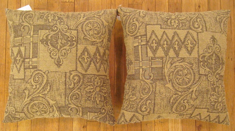 A Pair of Vintage Floro-Geometric Fabric Pillows with FREE SHIPPING! gallery