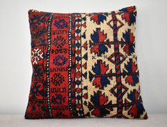 Antique Tribal Pillow Cover Sofa Rug 16” x 16” Made Of Antique Cushion Carpet