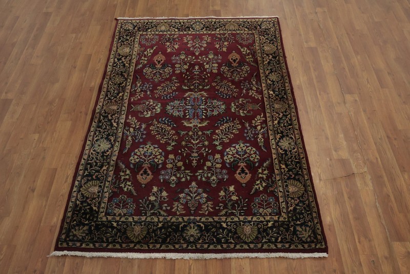 Rich Burgundy Floral Classic Rug 4x6 Timeless Home Elegance Handmade Wool Carpet gallery