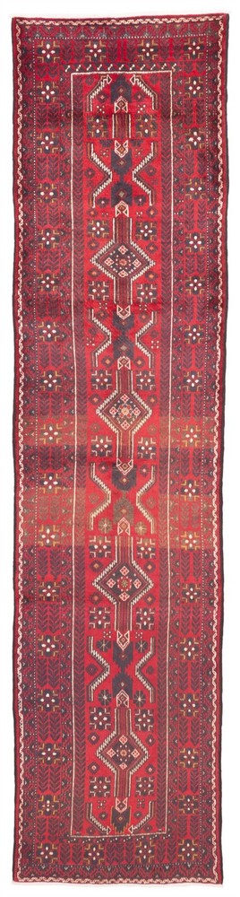 Vintage Hand-knotted Runner Rug 3'1" x 12'8" Traditional Oriental Wool Carpet