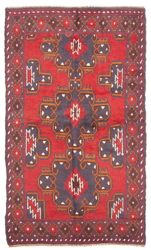 Traditional Vintage Hand-Knotted Area Rug 3'7" x 6'0" Oriental Wool Carpet