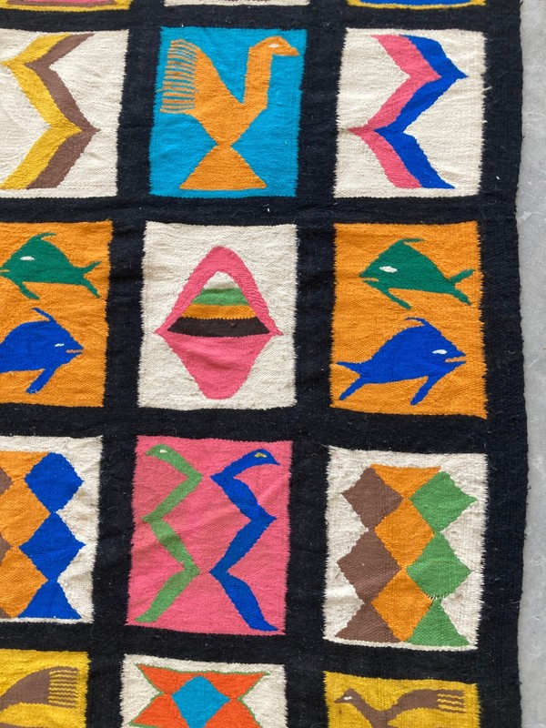 Vintage Traditional Handmade Tunisian Berber Kilim Floor Rug Carpet 187x83 cm gallery
