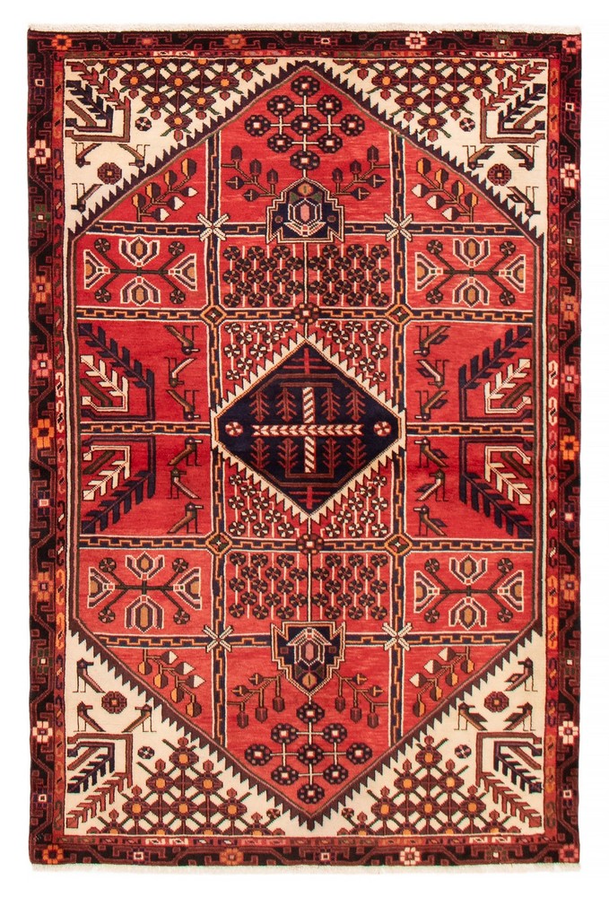 Vintage Hand-Knotted Area Rug 4'8" x 7'1" Traditional Oriental Wool Carpet