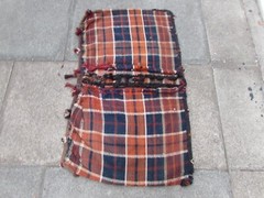 Vintage Hand Made Traditional Oriental Wool Red Orange Kilim saddle Bag 110x65cm