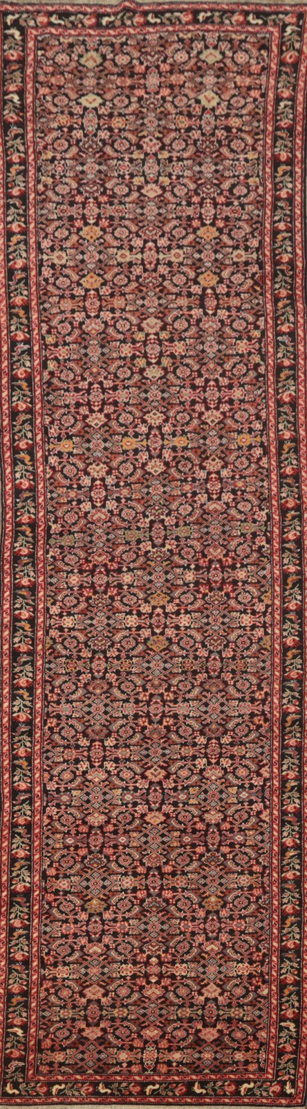 Black Antique Traditional Vegetable Dye 16 ft Long Runner Rug Hand-knotted 4x16 gallery