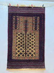 Vintage Fabulous Hand Knotted Afghan Prayer Wool Rug Carpet 133×82 Cm