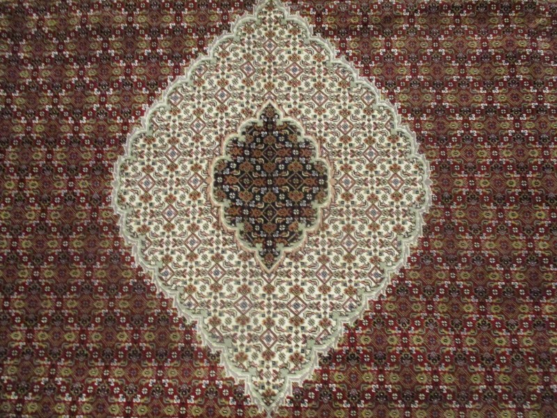 10' SQUARE FINE Mahi Medallion Handmade-knotted Wool/Silk Oriental Rug 582649 gallery