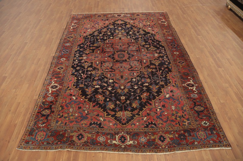 Handmade Antique Wool Carpet Pre-1900 Vegetable Dye Traditional Area Rug 8x11 Ft gallery