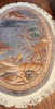 1970's ART DECO CHINESE OVAL RUG 4ft X 6ft SCENERY DESIGN Blue SOFT WOOL Bonsai gallery