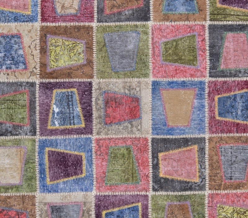Patchwork 213x151 cm Hand Knotted Vintage Oriental Rug Rectangular gallery