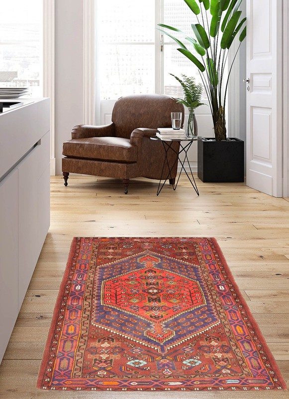 4'1" x 6'10" Vintage Hand Knotted Area Rug Traditional Oriental Wool Carpet gallery