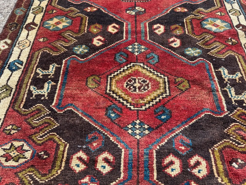3x9 VINTAGE RUNNER RUG handwoven ANTIQUE ORIENTAL handmade kazak heriz 3x8 3x10 gallery