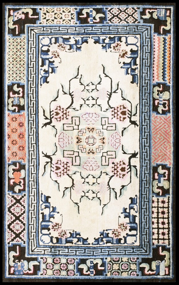 4X6 Antique Chinese Mongolian Design Wool Area Rug 1900