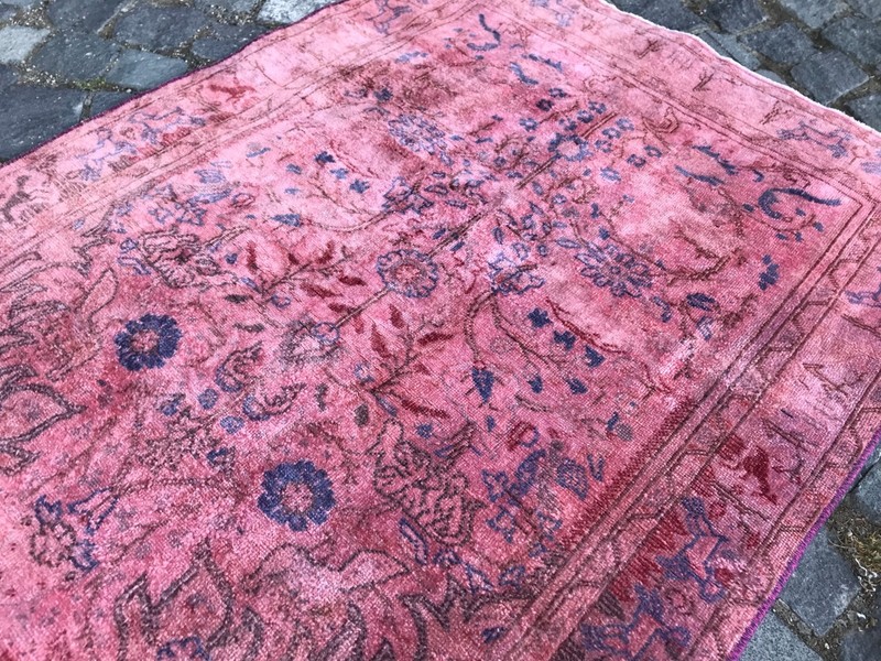 Bohemian Area Rug Handmade Wool Rug Turkish Vintage Traditional Rug 2,8 x 4,0 ft gallery
