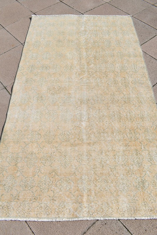 Vintage Primitive Oushak Rug 3'9'' x 6'6'' ft Anatolian Wool Rug, Bohemian Rug gallery