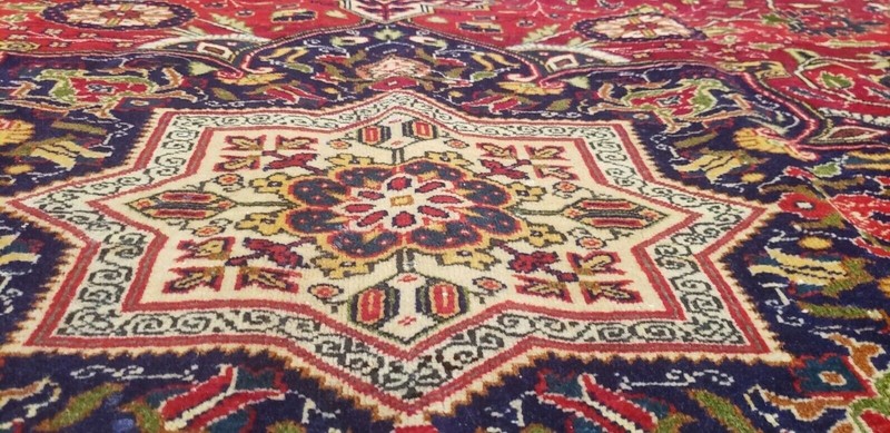 Exquisite Antique 1940-1950's Natural Dye Wool Pile High-End Bunyan Rug 7x10ft gallery