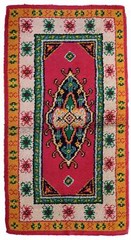 Vintage French Savonnerie rug 2.9′ x 5.7′ (90cm x 176cm) 1960s – 1C847